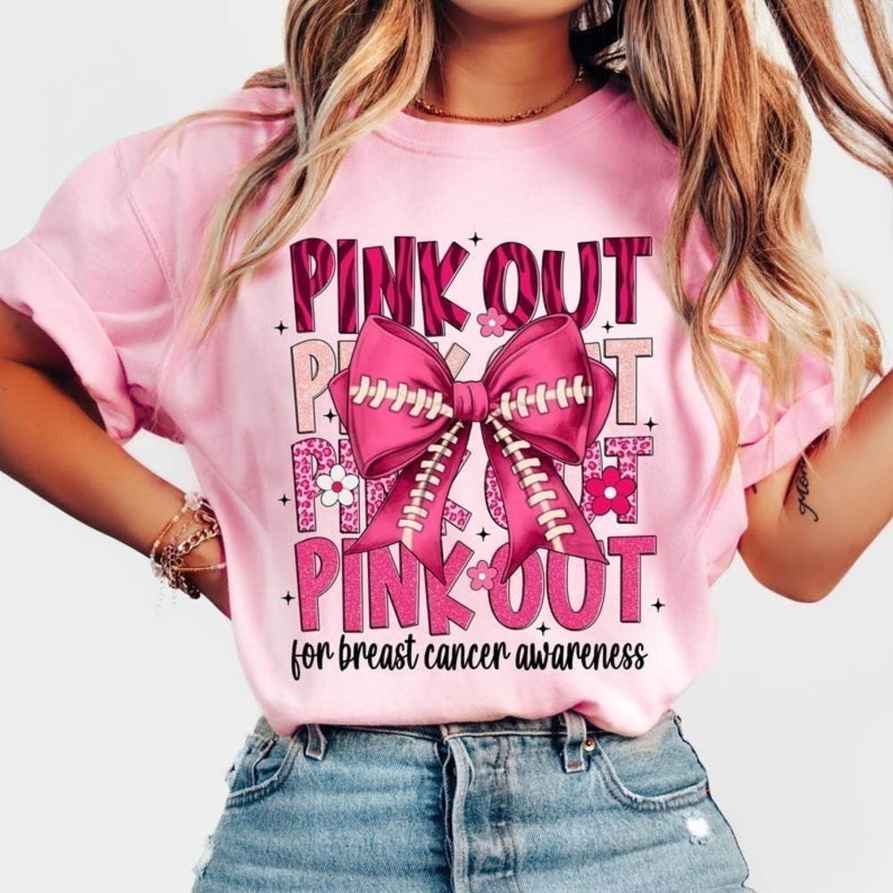Football Out Breast Cancer Football Breast Cancer Awareness Shirt